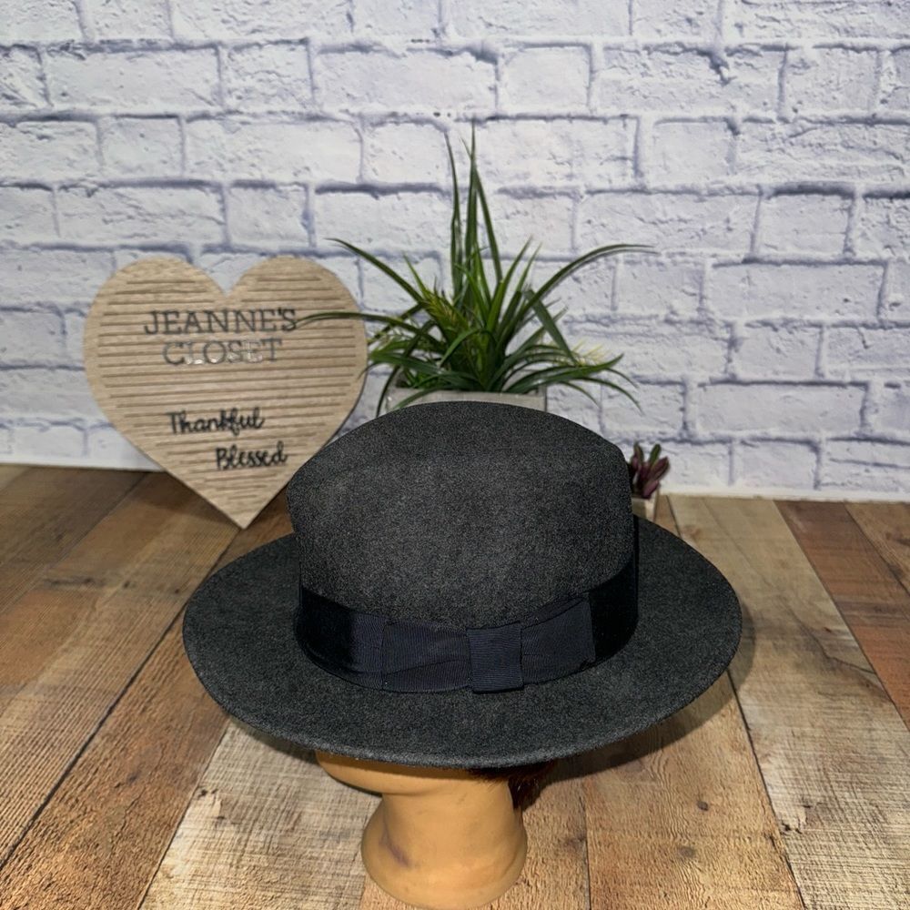 Country Gentleman Men's Size M 100% Wool Hat  Fedora  Dark Gray